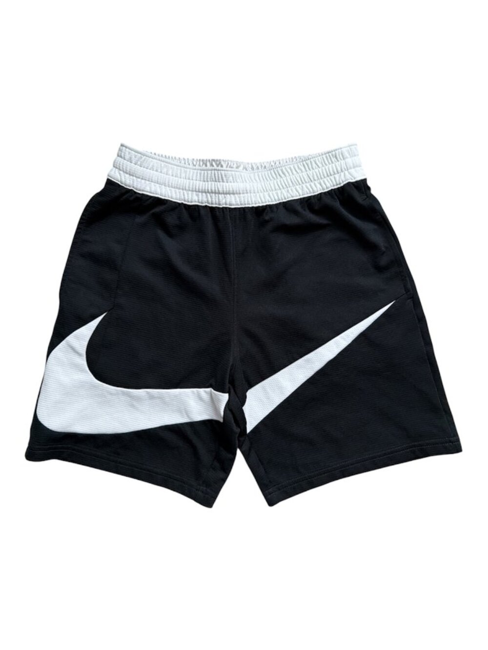 Nike Dri-Fit Black Athletic Shorts with White Swoosh Size M